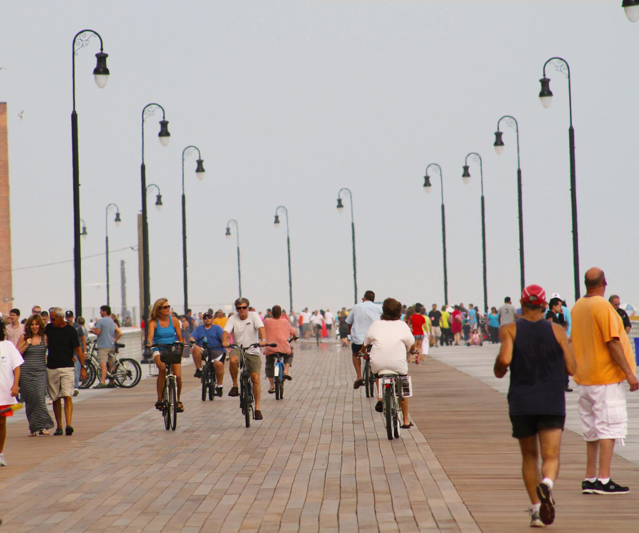 Bikers on the boardwalk